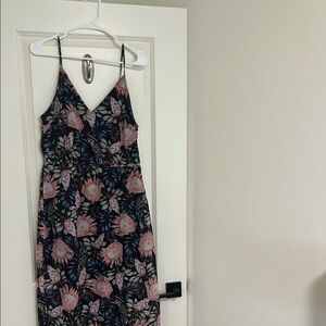 H&M Pink Floral Maxi Dress Sleeveless V-Neck